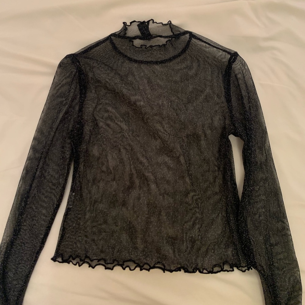 forever 21 black sheer crop top
